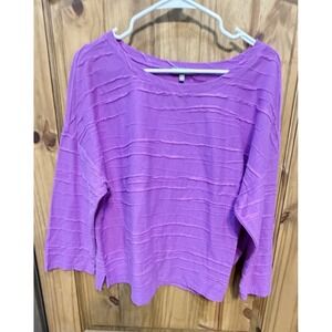 Habitat Textured Purple‎ Top S Long Sleeve Casual Lagenlook Artsy
